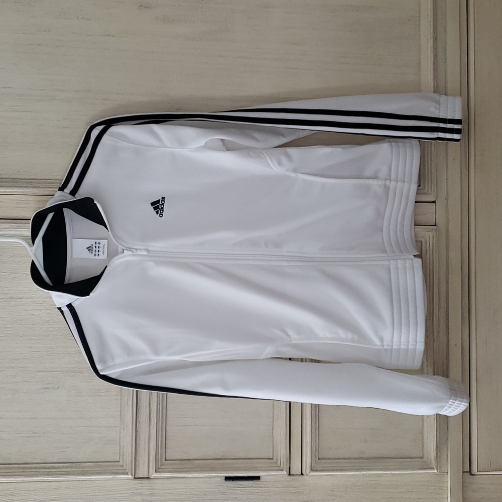 Adidas zip up / white / size small